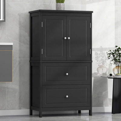 43"H Freestanding Bathroom Cabinet With Adjustable Shelf And Drawers