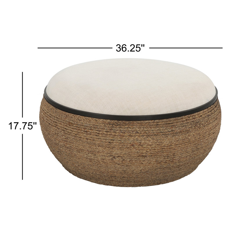 Repose-pieds de rangement rond 36,25 po Emily