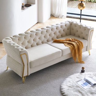 Elira 87.4'' Velvet Flared Arm Sofa -  House of HamptonÂ®, 663570B357C149DC833001486DE51B48