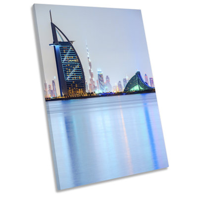 Dubai Skyline Sunset - Wrapped Canvas Print