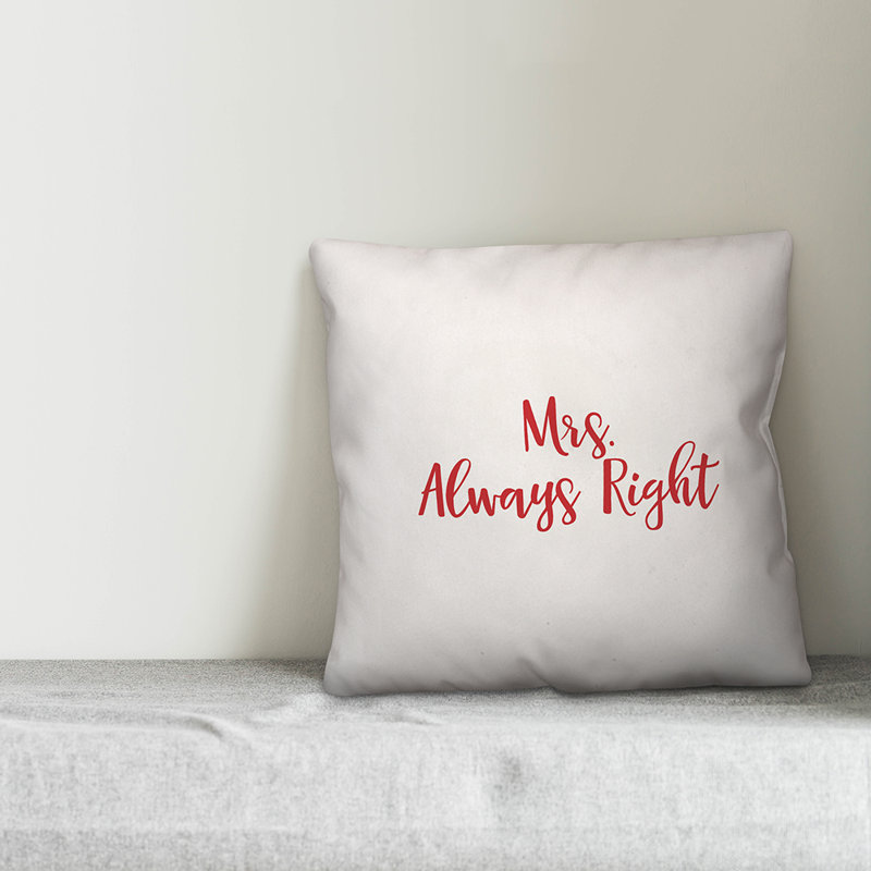  Coussin Mme. Always Right, Blanc / rouge, Housse de coussin