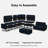 Shavera 7 - Piece Velvet Upholstered Sectional Sofa Large L shaped Livingroom Couch with Storage Ottoman-194781881