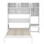 Grand lit escamotable mural avec bureau, armoire supérieure et tablettes de rangement, lit pliant peu encombrant-1223768776