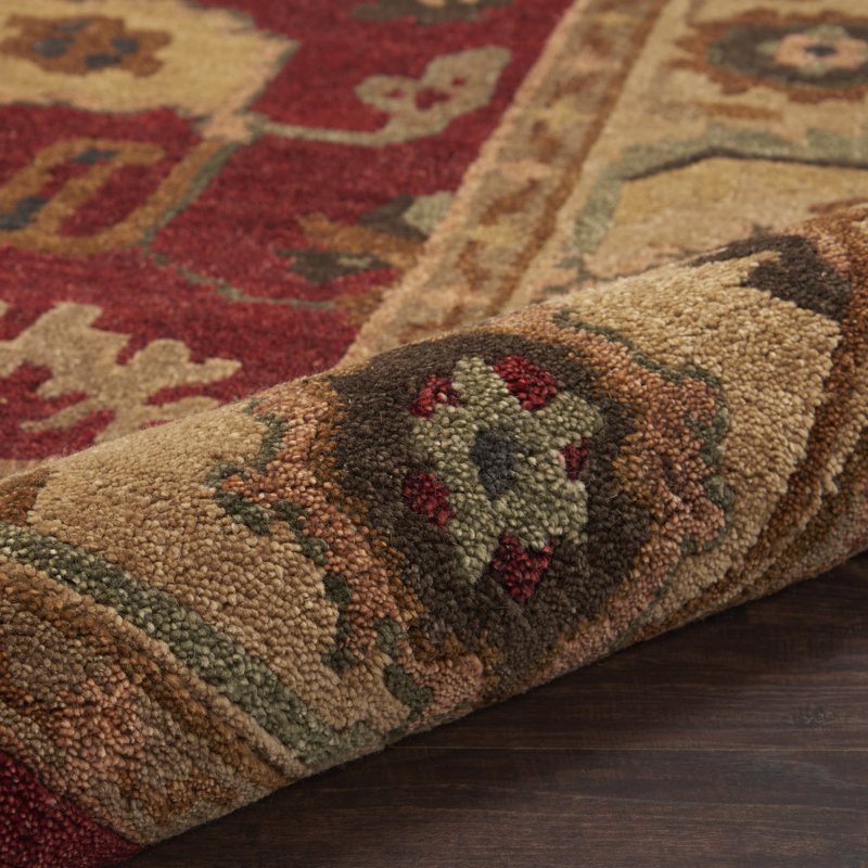Tapis traditionnel rouge Nourison Tahoe 5 pi 6 po x 8 pi 6 po, Rouge / Beige, Rectangle 5 pi 6 po x 8 pi 6 po