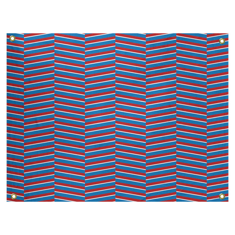 Tapisserie murale à rayures rompues hol, H 1 po x l 36 po x P 26 po, Bleu foncé / rouge-rose