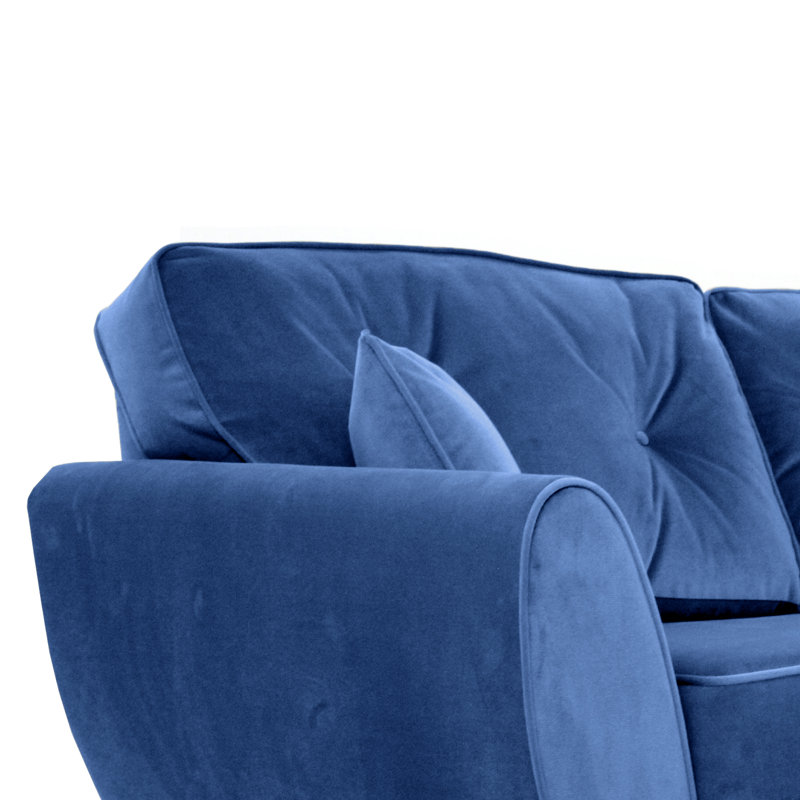 Rafe 2 Seater Velvet Sofa, Electric Blue Velvet