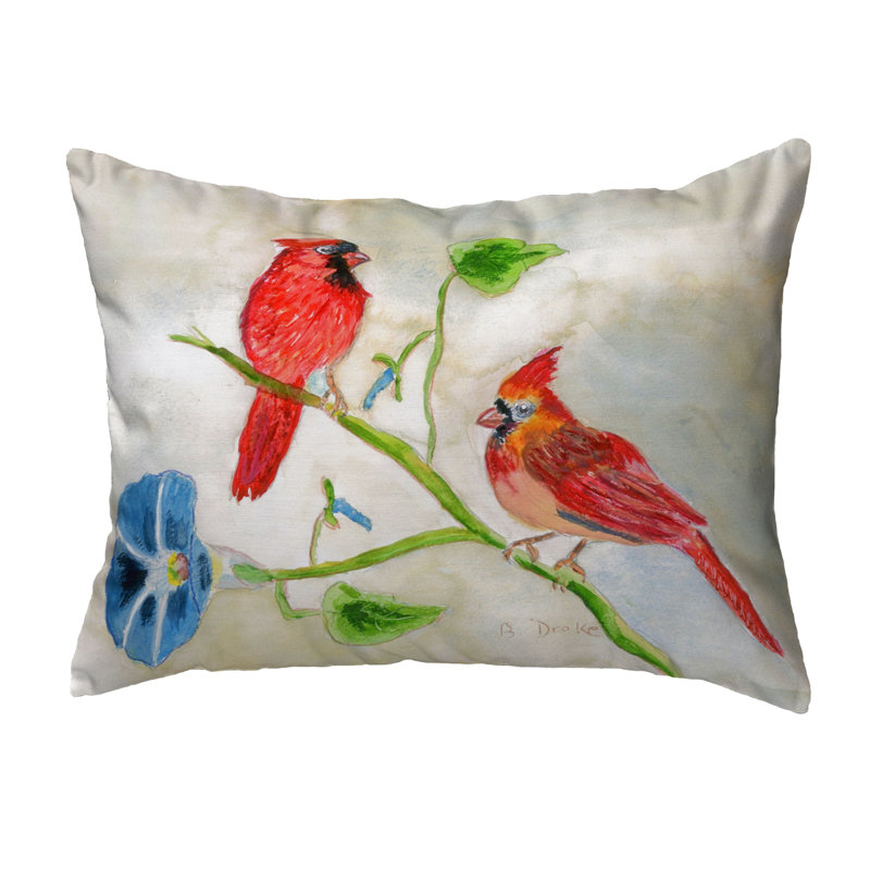 Cardinals Cardinals Outdoor Rectangular Throw Pillow