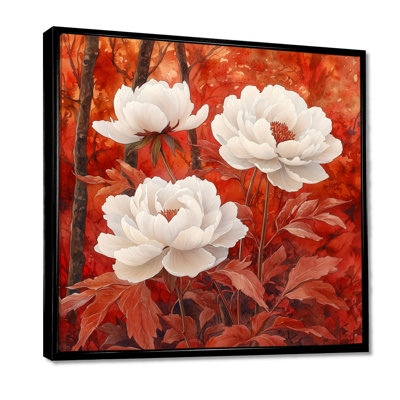 Pivoines et érable rouge - pivoines, art mural
