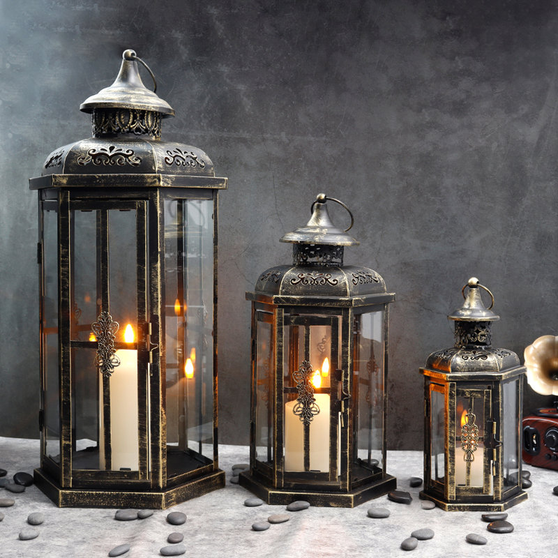 50 cm H Tabletop Lantern Holder with Candle Included