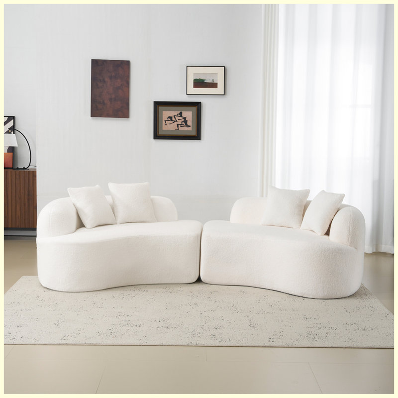 Canapé éponge moderne à compression 4 places, Blanc