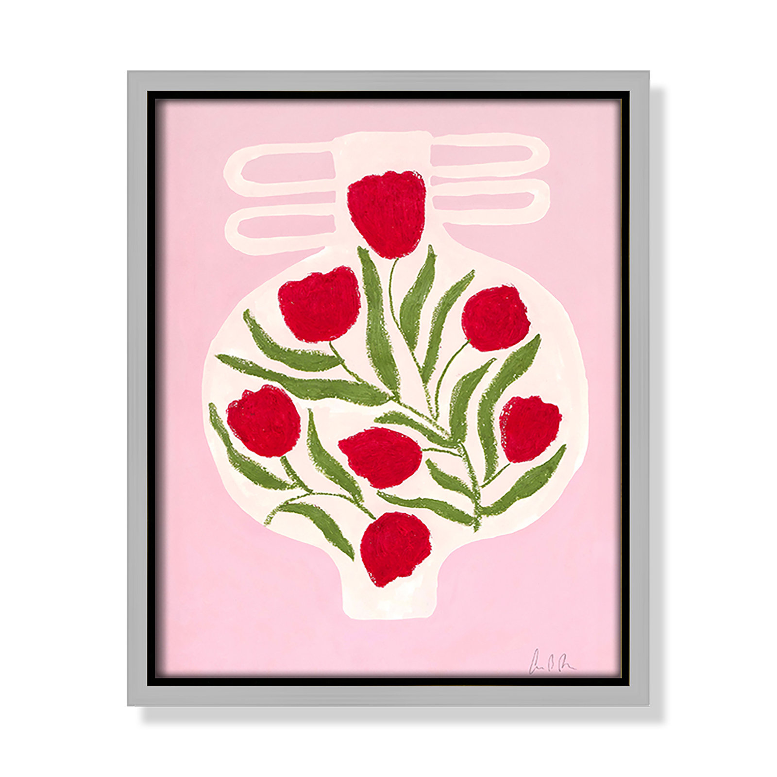 Vase No. 02 Print by Camilla Bergqvist, Silver, 11.5" H x 9.5" W