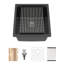 Évier de cuisine encastré en quartz noir, évier de cuisine en granite avec station de travail 17 po x 19 po avec drain arrière, planche à découper et support de séchage inclus pour îlot de cuisine et bar