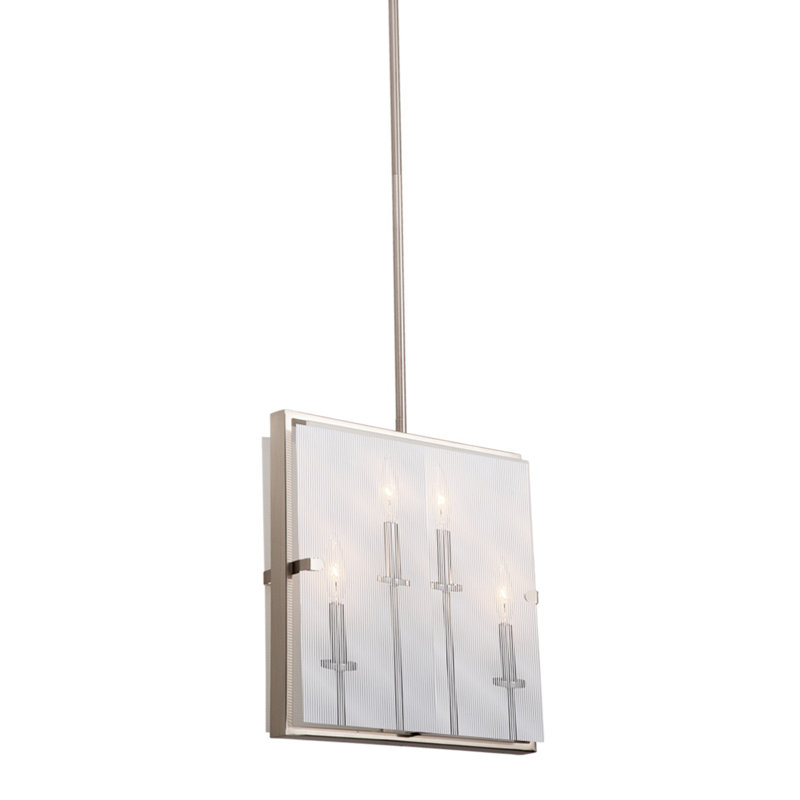 Lutwin 4 - Light Candle Style Pendant, Satin Nickel