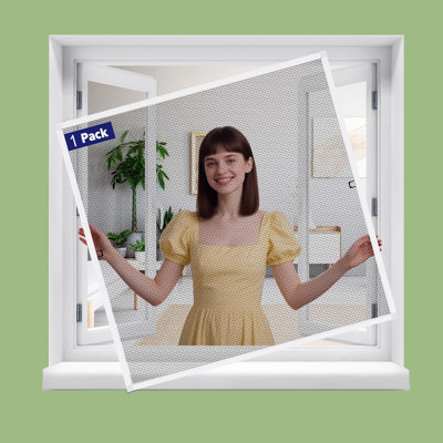 Window Screen Frame Kit-1Packs-White,DIY Aluminum Alloy Frame Screen Window Up to 46" x 46" for Windows/Doors