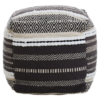Archippos 50cm Wide Square Ikat Pouffe Ottoman