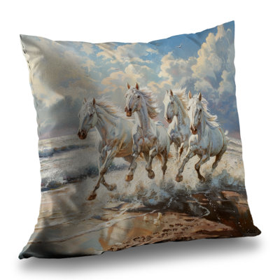 Splash Blue Poly Twill Throw - Stylish Home Decor Accent – Throw Pillow Cover Only, Double-Sided Print, Insert Not Included
