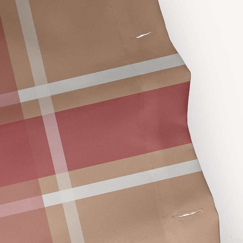 Rideau de douche simple à carreaux Bipasha, Taupe / corail
