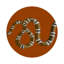 Sous-verres ronds en cuir végétalien orange brûlé Serpent-119015238