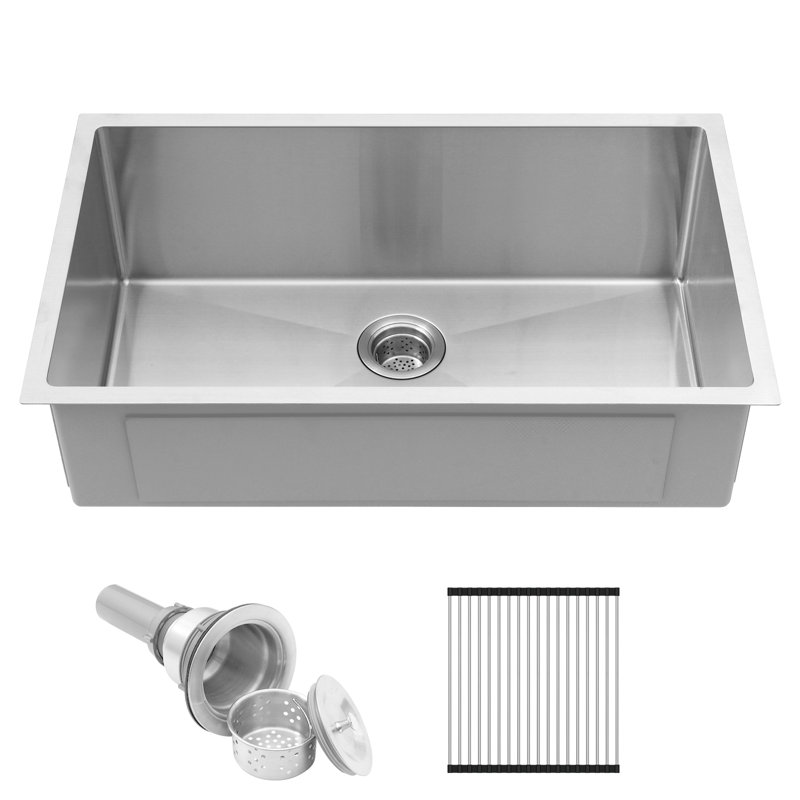 Évier de cuisine 32 po en acier inoxydable 304