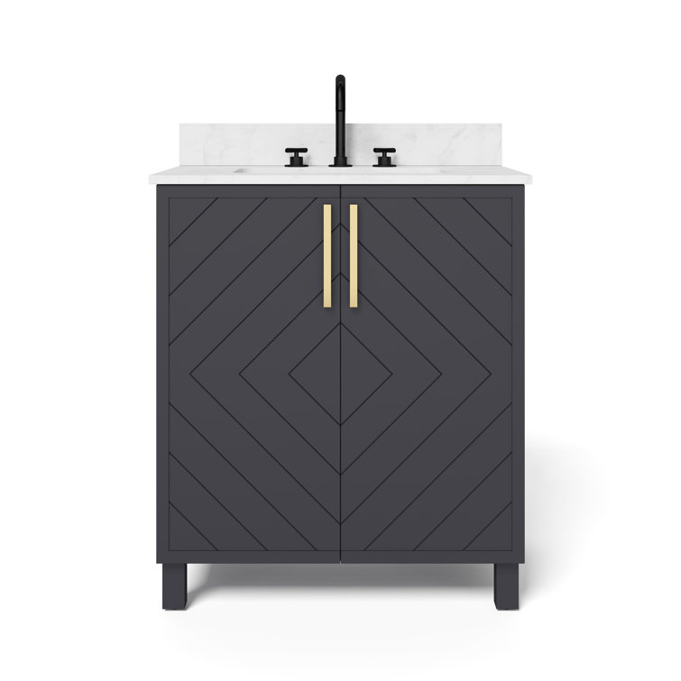 Keiera 30" Single Bathroom Vanity with Engineered Stone Top