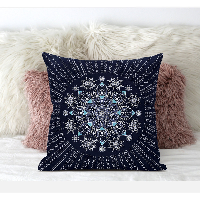 Coussin Wisteria, H 26 po x l 26 po, Bleu / Gris