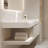 Cream style simple bathroom cabinet