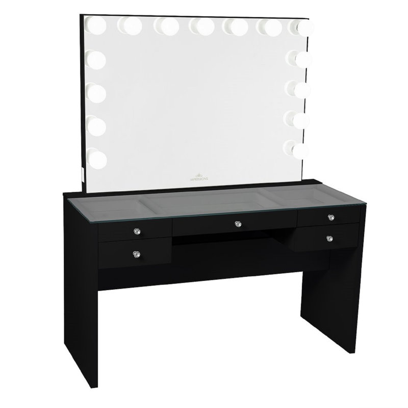 Meuble-lavabo avec miroir et lumière DEL Slay Station Plus 3.0, Noir pro