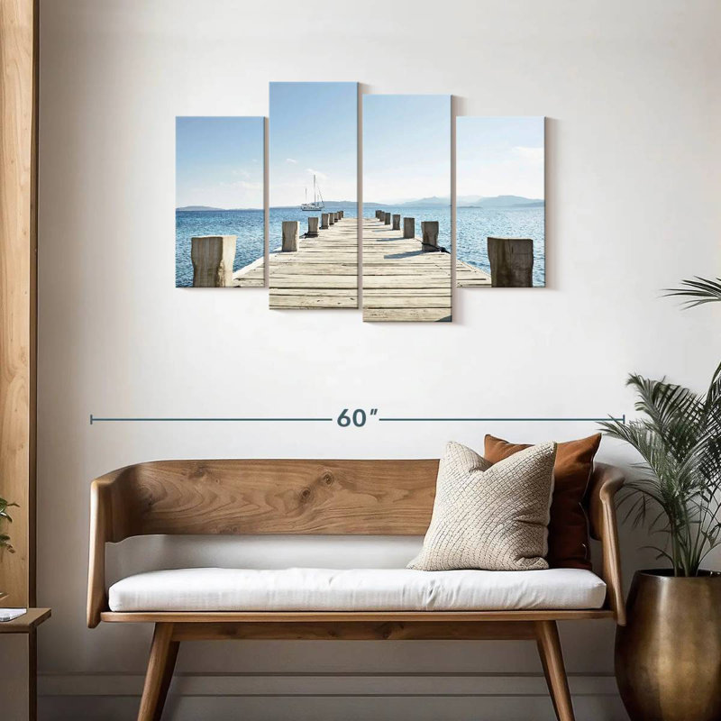 Aletra voilier et quai en bois, H 27 po x l 43 po