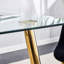 Table de salle à manger rectangulaire en verre avec pieds en métal-960244981-969188358