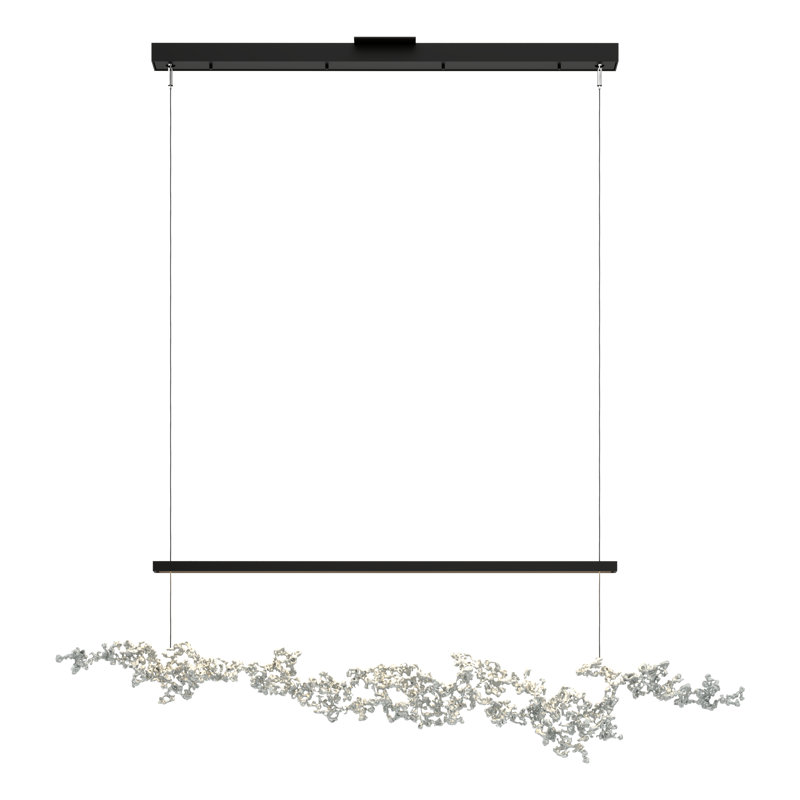 Coral 1 - Light Kitchen Island Linear LED Pendant, Vintage Platinum, Black