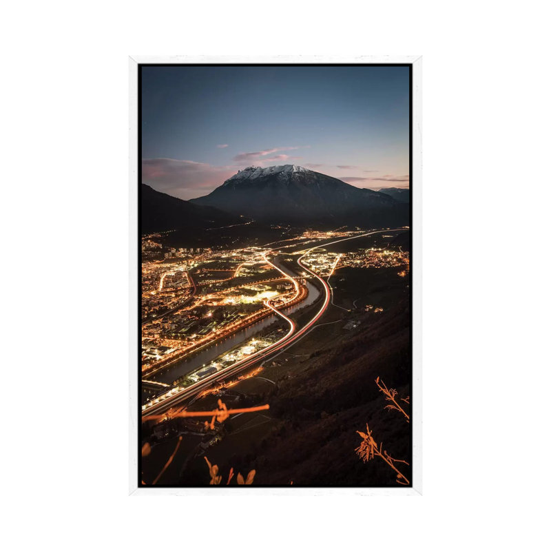 Trento, Trentino-Alto Adige, Italy III by Enzo Romano - Print on Canvas, White Framed, 66.04cm H x 45.72cm W x 3.81cm D