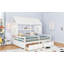 Structure de lit House, lit plateforme avec deux tiroirs de rangement-1339522469