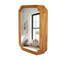 Miroir de pharmacie mural de 31,5 po de hauteur avec cadre en bois et rangement pour la salle de bain Élégante conception de perles, utilitaire durable, armoire de routine à installation rapide avec garniture unique de 24,41 po de profondeur