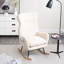 Chaise berçante en métal beige avec structure ergonomique