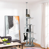 89"-100 Floor to Ceiling Cat Tree w/ Anti-tip Kit, Grey