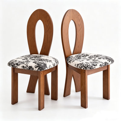 Upholstered Ash Wood Benson Modern Kitchen Dining Room Chairs (set Of 2)