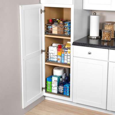 Organisateur de garde-manger escamotable robuste avec finition chromée antirouille