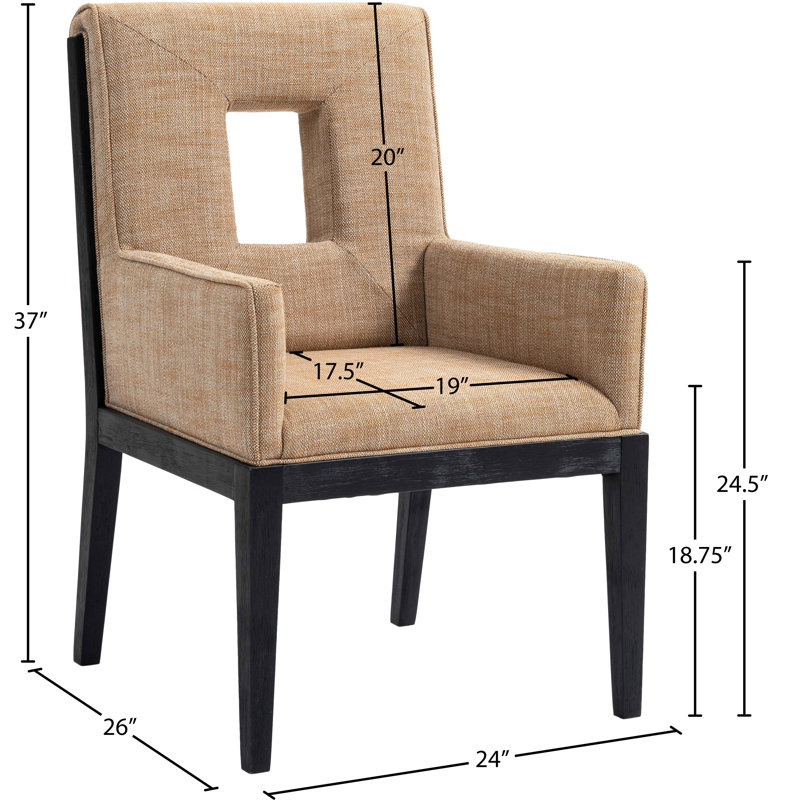 Fauteuil de salle à manger Flore, Cognac, Noir