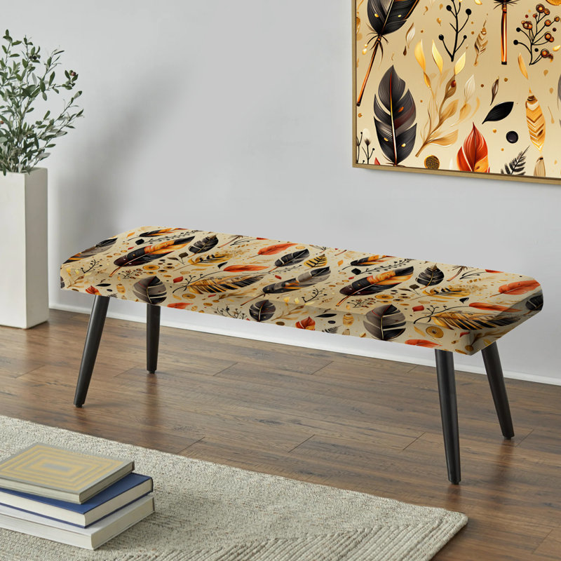 Banc noir rembourré Boho