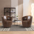 Ensemble de 2 chaises d'appoint en polyuréthane et coussins souples Aunna