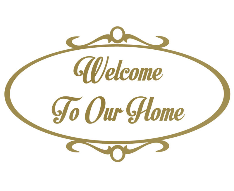Décalcomanie murale welcome to home, H 36 po x l 60 po x P 0,01 po, Or