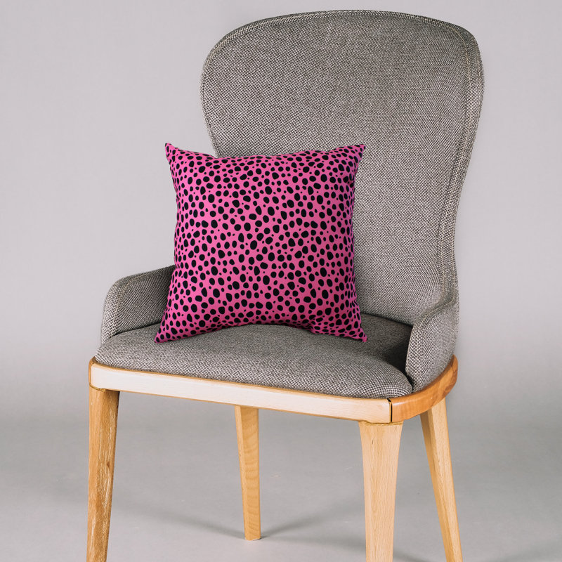 Housse et insert de coussin carré en polyester Emer, Rose