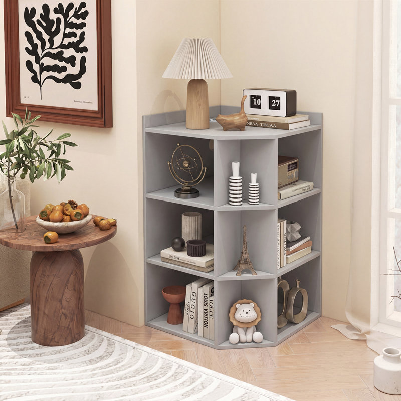 86cm H x 51cm W Corner Bookcase, White