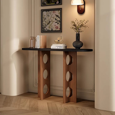 31.5" Black&Brown Modern Minimalist Ash Console Table