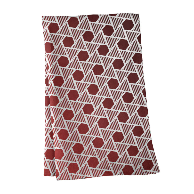 Tea Towel Kitchen Towel, Black/Red, Cotton Twill