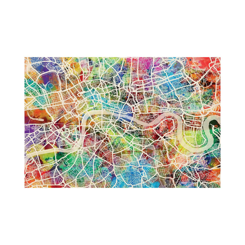 London England Street Map III by Michael Tompsett - Wrapped Canvas Gallery-Wrapped Canvas Giclée