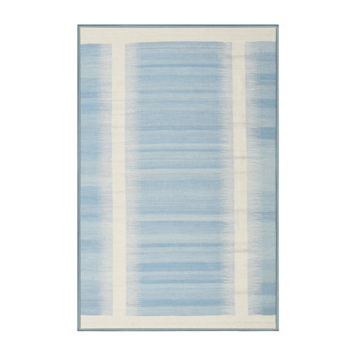 Beige abstrait/Tapis décoratif bleu
