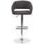 Tabouret de bar contemporain à hauteur réglable en vinyle avec dossier moyen arrondi-128649689-128649688