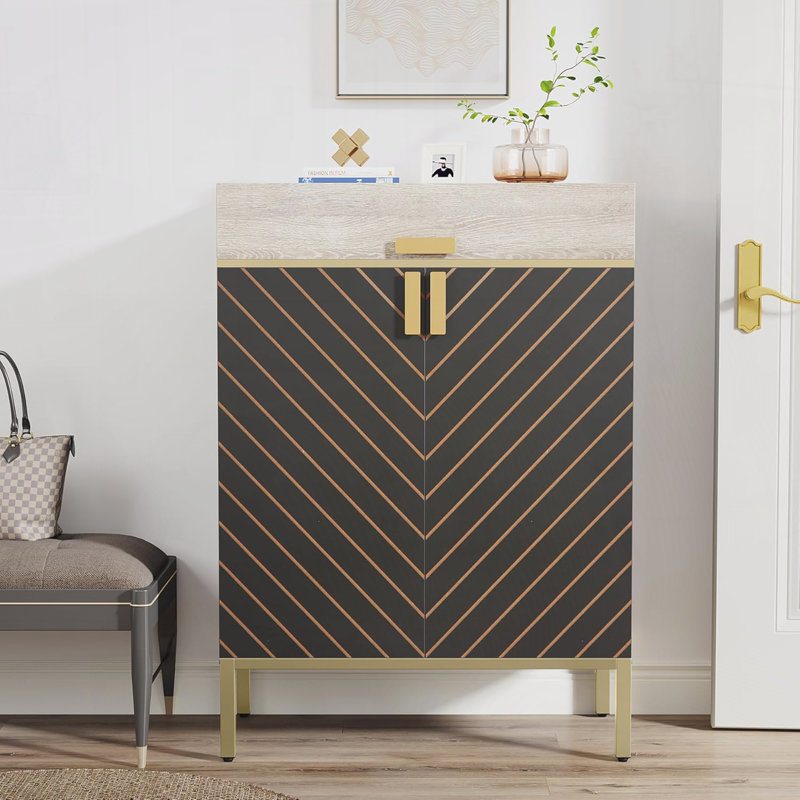 Armoire de rangement pour chaussures 31,49 "à 4 niveaux avec portes