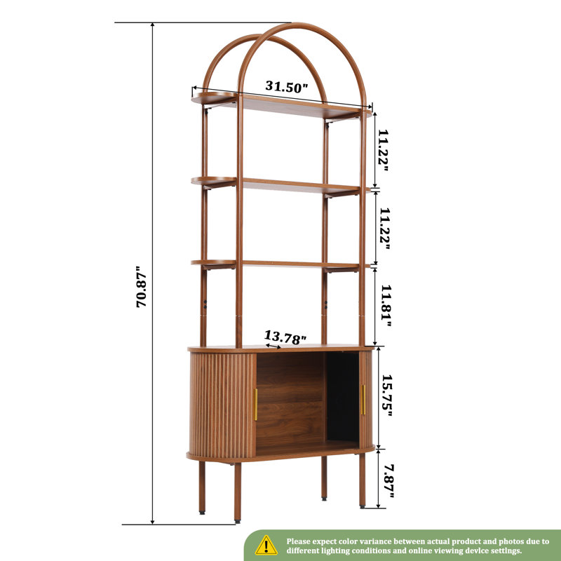 Étagère à livres 71 "avec armoire, Brun